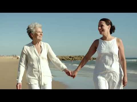 Old and young lesbians on the beach