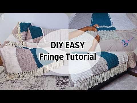 Upgrade Your Chunky Knit Blanket with Beautiful Fringe Details | How to Add Fringe Tutorial