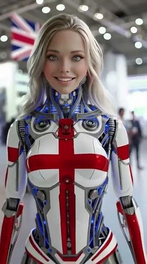 British AI Cyborg Unveiled at Tech Expo – Union Jack Design! 🇬🇧🤖