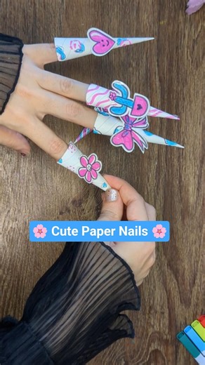🫯 Cute Paper Nails 💅🏼|? #papernails #papercraft #shorts