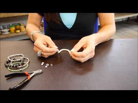 DIY jewelry making with elastic band bracelet or silicone band