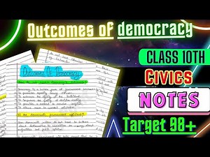 Outcomes of democracy| Notes Class 10 CBSE | SST civics Chapter 5 Notes ‎‪@Edustudy_point‬