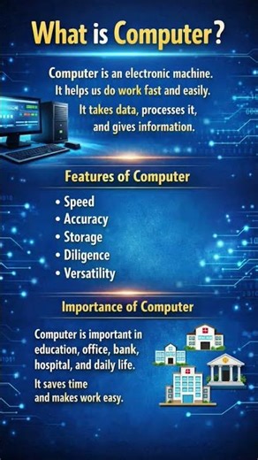 What is Computer? | Features, Importance and Functions of Computer #shorts