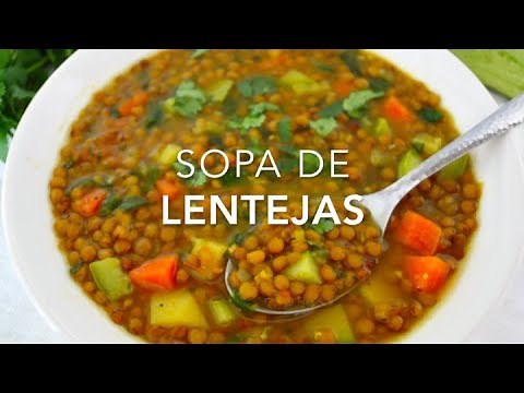 SOPA DE LENTEJAS CON VERDURAS (muy deliciosa & saludable) - Recetas fáciles Pizca de Sabor