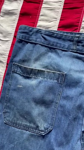Vintage USN Seafarer Dungarees 32x29 Soft Navy Denim Fades - Etsy