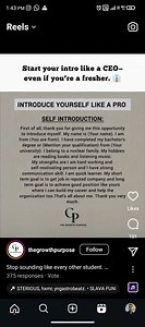 Introduce yourself like a pro:Self Introduction:First of al... | Filo