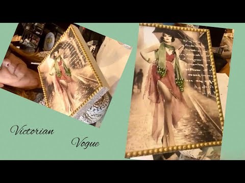 # 361 Victorian Vogue Pt.2 Decoupage WUB Stencil Beads Gold Mica #decoupage #mixedmedia #wub