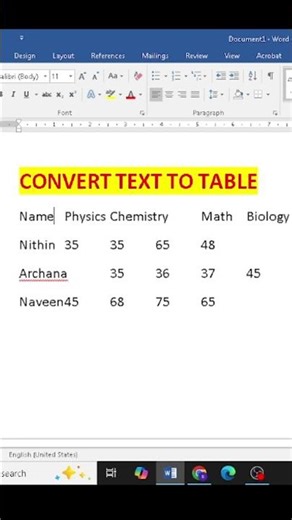 Convert Text to Table in MS Word | Easy Trick in Kannada