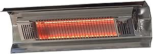 Fire Sense 02110 Wall Mounted Infrared Patio Heater 1500 Watts Weatherproof Lightweight for Indoor Outdoor Use 6 Foot Non Retractable Electrical Cord Mounting Bracket - Stainless Steel