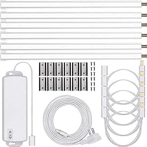 UltraPro 10in. Linkable LED Bright Strips, 6 Pack, 1650 Lumens, 2700K Warm White Light, Low Voltage, Under Cabinet Lighting, Strip Light, Flat Plug, Grow Lights for Indoor Plants, 44415