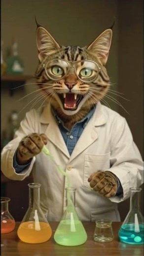 Dr. Whiskers’ Lab Chaos: The Great Green Slime Experiment!"**#funnycats #catscientist
