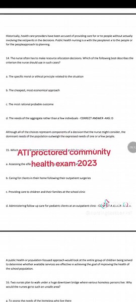 ATI Proctored Community Health Exam 2023 Guide