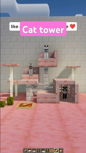Build this Cat tower in your Minecraft world now 🐱 #minecraft #minecraftbuilding #minecraftbuilds