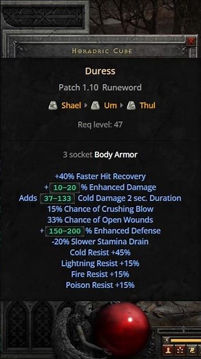 Duress Runeword #d2r #d2resurrected #diablo2resurrected