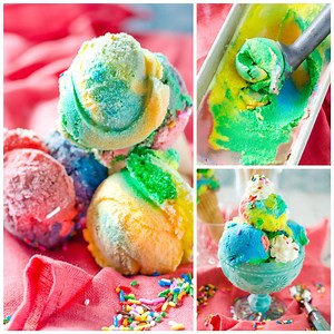 We all need a little more RAINBOW in our summer, right?? Full recipe: https://www.gogogogourmet.com/vanilla-rainbow-ice-cream/ | GO GO GO Gourmet