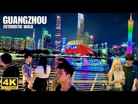 Canton Tower, Colourful Boat Cruises & Massive Crowds in Guangzhou China 🇨🇳 2025 [4K]