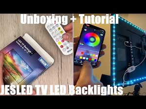 JESLED TV LED Backlights 9.8Feet RGB TV Led Strip Lights with remote & App unboxing and instructions