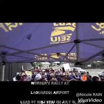 Speaking at a Prime Flight / 32 BJ SEIU rally in July of 2017