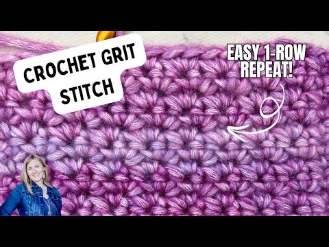 You’ll Love This Easy Crochet Grit Stitch! 💛🧶 1-Row Repeat Crochet Stitch Tutorial for Beginners
