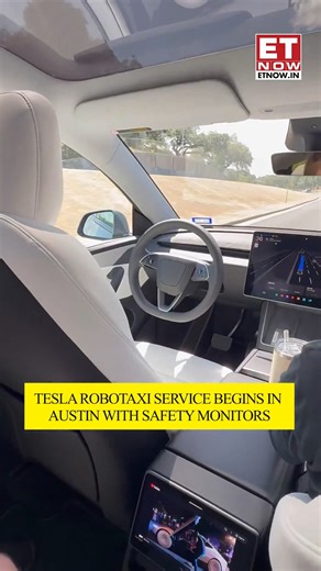 35K views · 38 reactions | Tesla Inc. has launched its robotaxi service in Austin, Texas, using Model Y vehicles equipped with Full Self-Driving (FSD) software. #Tesla #Robotaxi #EV #shorts #ETNOW | ET NOW | Facebook