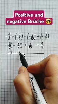 SUPER EASY! Adding and subtracting positive and negative fractions 😀😲 #math #mathfairy