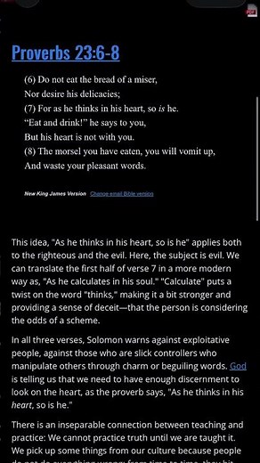 As He Thinks in His Heart, So Is He | Proverbs 23:6–8 Explained