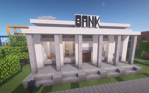 【Minecraft建筑教程】如何建造银行