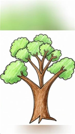 Turn V's into Tree #shorts #drawing