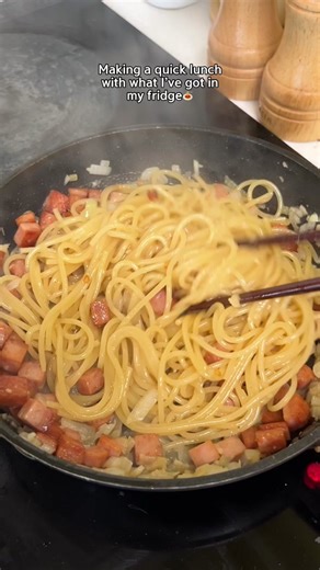 So so good. Oyster sauce spam pasta🍝 #spam #easyrecipe