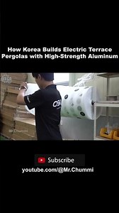 Korean factory crafting high-strength aluminum electric terrace pergolas with precision engineering