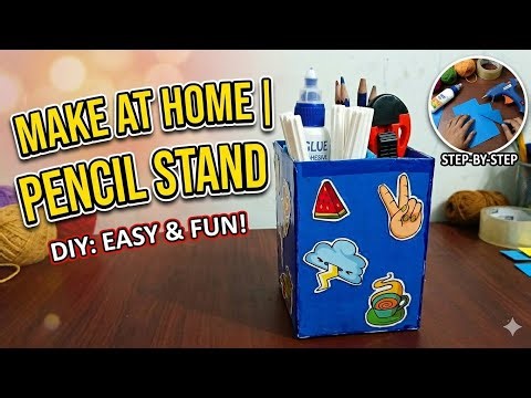 How to Make a Cute Pencil Stand at Home| Craft Stop! Don't Throw Away Empty Boxes| best use of waste