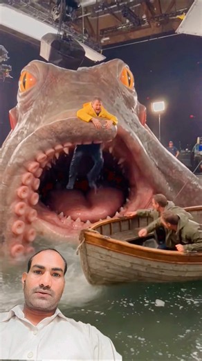 Kraken Swallows Actor On Set — Then The Safety Team Steps In 🦑#shorts