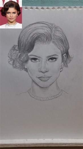 How to Draw Zendaya | Hyper Realistic Portrait Step by Step #Shorts