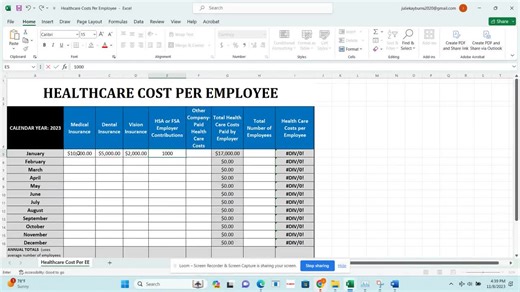 Employee Benefits KPI Excel: Healthcare Cost per Employee (digital Download) - Etsy