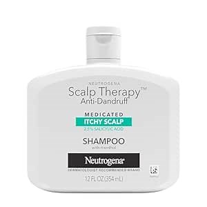 Neutrogena Scalp Therapy Anti-Dandruff Shampoo for Itchy Scalp, 2.5% salicylic acid with Peppermint Fragrance, 12 fl oz