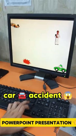 🚘accident in powerpoint🎥#powerpoint #computer #shorts