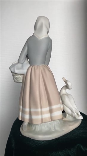 Rare Vintage Lladro Shepherdess With Ducks Handmade in Spain - Unglazed - Etsy