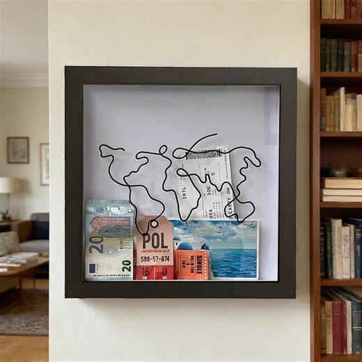 Travel Adventure Shadow Box - Top Loading Memory Frame for Ticket Stubs, Travel Keepsakes & Concert Mementos - Etsy