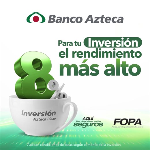 15 reactions | Sabemos que te gusta invertir tu dinero en un lugar seguro, por eso te presentamos Inversión Azteca Plazo; que te ofrece el rendimiento que necesitas. 螺 Deja tus datos aquí: https://a.cstmapp.com/p/968340 | Banco Azteca Guatemala | Facebook