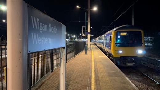First electric train runs between Wigan and Bolton during overnight tests