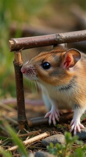 Tiny Mouse Built Her Own House! 🐭🏡 #mousestory #tinyhouse #animalstory #wholesome #shorts