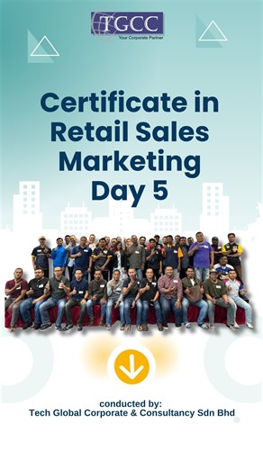 Certificate in Retail Sales Marketing | 16 January 2025 (Hari 5) Hari terakhir program 🎉 Tahniah kepada semua peserta kerana berjaya menamatkan kursus hingga ke hari ke-5. Diharapkan segala ilmu dan kemahiran yang dipelajari sepanjang program ini dapat dimanfaatkan dalam kerjaya dan kehidupan seharian. Terima kasih atas komitmen dan semangat yang sangat positif sepanjang sesi berlangsung. Suasana kelas memang sempoi habis 😄🔥 Semoga perjalanan ini menjadi permulaan kepada langkah yang lebih ba