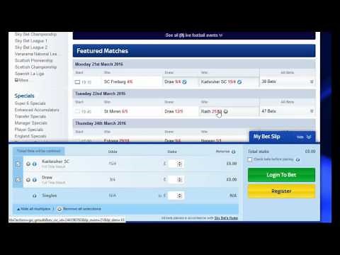 Placing a System X2 multiple bet using Sky Bet