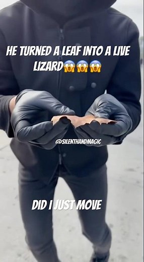 He turned a LEAF into a LIVE LIZARD… caught on real phone camera! 🦎📱 | Street Magic Transformation