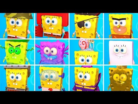 SpongeBob Squarepants The Cosmic Shake - ALL COSTUMES (DLC + Update)