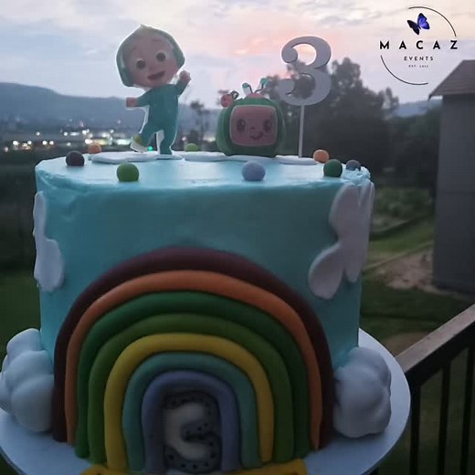 Cocomelon cake We had a happy 3yr when she saw her special birthday cake on her 👑 birthday. vanilla cake filled with buttercream icing, topped with fondant shapes & edible prints. #cocomelon #happy3rdbirthday #crownbirthday #vanillacake #buttercreamicing #cakecreations #cakedecorator #cakedecorating | Marcelle Davids