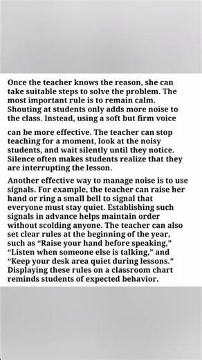 Dealing with noisy students in a class 3 classroom