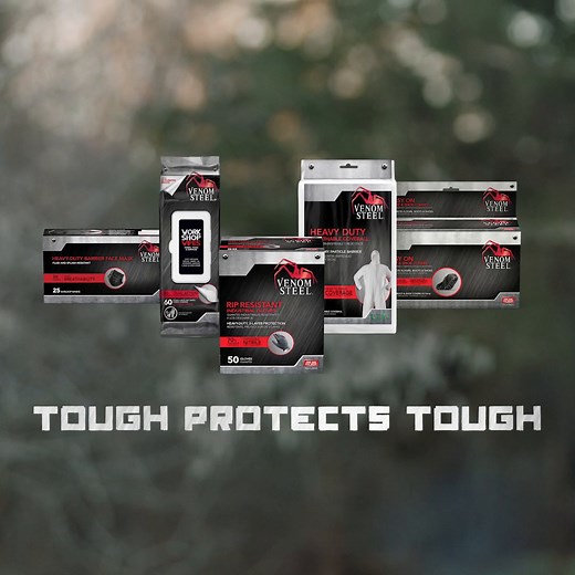 Tackle the outdoors with Venom Steel. Our Nitrile Gloves provide 2 layers of protection for incredible rip, tear, and puncture resistance. Essential getaway gear. | Venom Steel