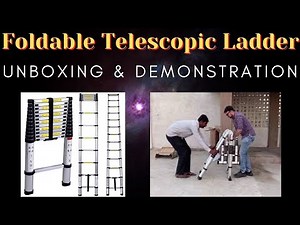 Portable & Compact Aluminium Telescopic Ladder - The Perfect Solution for All Your DIY Needs!