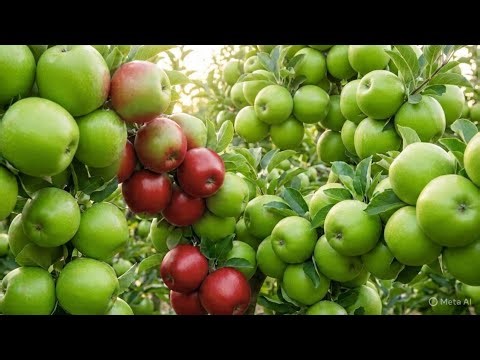 How Giant Green Apples Are Grown | The Complete Agricultural Process from Planting to Harvest 🍏